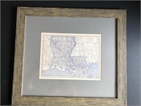 Barnwood Framed Louisiana Map