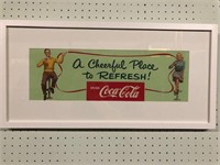 Vintage Framed Coca Cola Sign