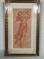 Antique or Vintage Print in Red Pencil