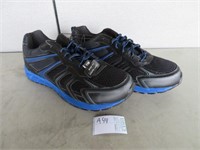 6 PAIR ATHLETIC WORKS BLACK & BLUE RUNNERS