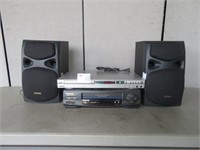 2 FISHER SPEAKERS - PANASONIC STEREO - DVD PLAYER