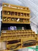Vintage tackle box with contents