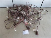 2 STRANDS LARGE BULB OUTDOOR LIGHTS BROWN CORDS
