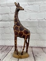 Hand Carved 12" Tall Wood Giraffe