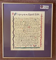 FRAMED PRINT - LEGACY OF AN ADOPTED CHILD