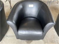 Leather Lounger Chair W/ Swivel Base
