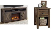 Electric Fireplace TV Console and Side Table