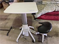 Roling Adjustable Table W/ Chair