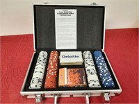 POKER SET IN METAL CASE WITH CARDS