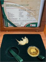 New 2009 Natura 1/2 oz 24k Gold Rhino Coin Set