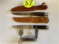 Western L58 & Imperial Knives w/ Sheaths and Colon