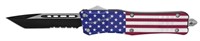 5.25" TACTICAL GRIP OUT THE FRONT KNIFE U.S. FLAG
