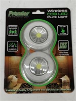 (2x Bid) 2 Pk Wireless COB LED Puck Lights