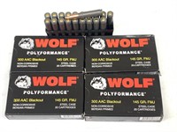 (80 Rds) 300 AAC Blackout Ammo 145 Gr FMJ