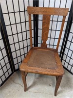 Vintage Wood and Leather Chair