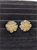 Vintage Esposito .925 Flower Clip Earrings