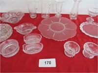 Glassware, pitchers, vases, relish trays