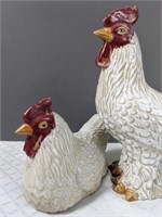 Ceramic Chicken Couple Rooster Hen