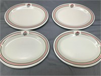 Set of 4 Pizza Hut Restaurant Oval Plates