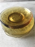 Lot of Misc. Yellow Depression Glass Saucers
