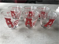 Lot of 6 Alabama Crimson Tide Bowl Glasses