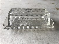 Vintage Glass Butter Dish w/Lid