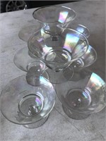 Lot of 8 Opalescent Glass Dessert Cups