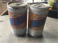 Two Billy Beer Cans