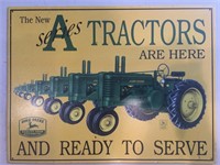 John Deere Metal A Series Tractor Sign