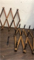 (2) Vintage Wooden Accordion Wall Racks