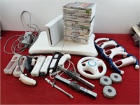LARGE WII CONSOLE,  ACCESSORIES AND GAMES LOT