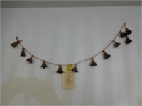 12 ANTIQUE ASIAN BELLS ON A STRING