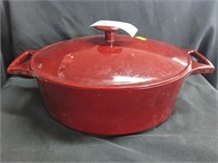 Cast Iron Enameled Oval Covered 5.5 qt Baking Dish