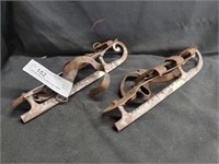 (2) Early Metal & Leather Roller Skates