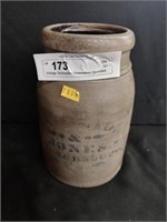 Vintage Stoneware Greensboro Stenciled Storage Jar