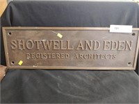 Shotwell and Eden Brass Vintage Placard