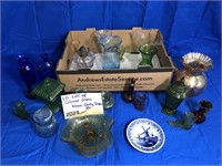 LARGE LOT OF COLORED GLASS