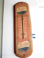 Antique Pepsi Cola metal thermometer. (Missing