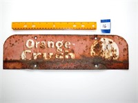 Orange Crush top of a metal display