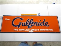 Metal Gulfpride Motor Oil sign-42 in. l, 13 in. t
