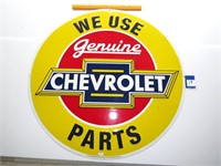 Genuine Chevrolet parts metal advertising