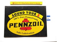 Pennzoil metal advertising sign