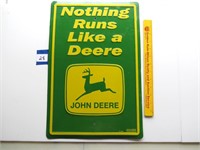 John Deere metal advertising sign
