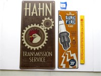 (2) Metal advertising signs: Hahn Transmission
