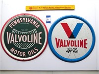 (2) Valvoline metal advertising signs