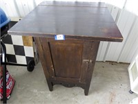 Vintage cabinet with metal clasps. Large tabletop