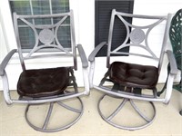 Pair of swivel/rocker metal based chairs