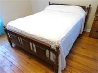 Full size wooden bed with frame. (Box spring,