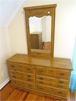 Dresser with mirror. Approx. 53 in. wide, 31 1/2
