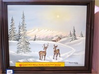 Original painting by Carol Vaughn. 1988 winter
